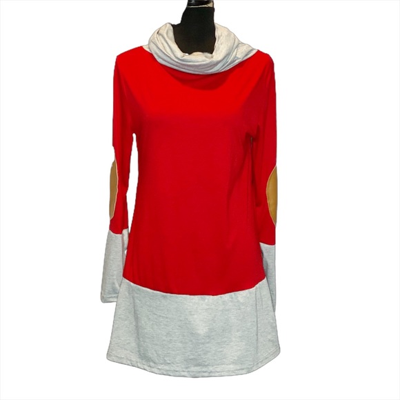 Dresses & Skirts - LongSleeve T-Shirt Dress with elbow patch      064